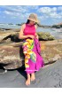 Hand Painted Floral Sarong in Purple color